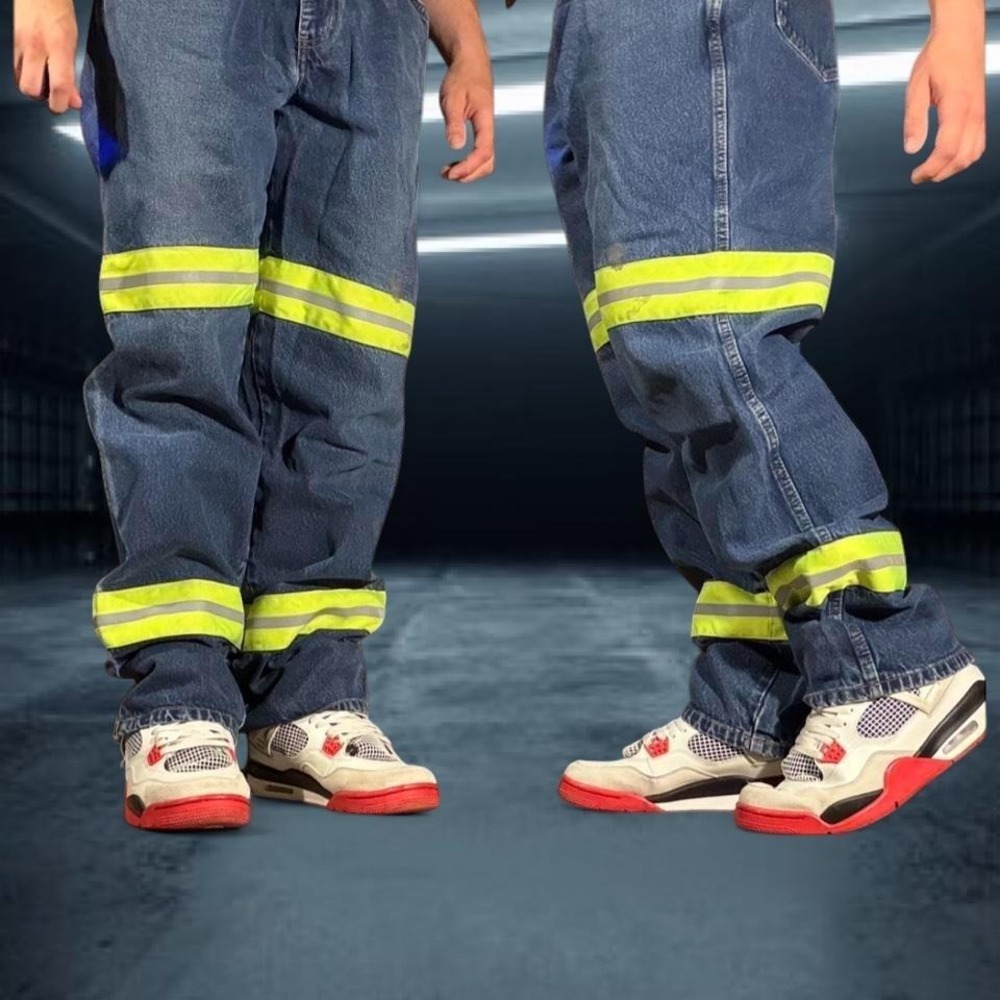 High Visibility Safety Jeans‎ Reflective Workwear Utility Denim Pants